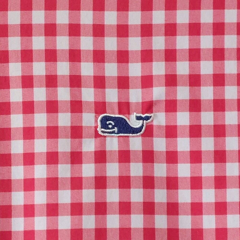 Vineyard Vines Performance Classic Fit Whale Shirt Men's XXL Gingham Red White - Picture 3 of 9